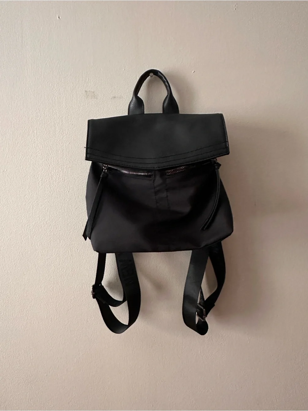 Botkier Black Mini Backpack with Flap